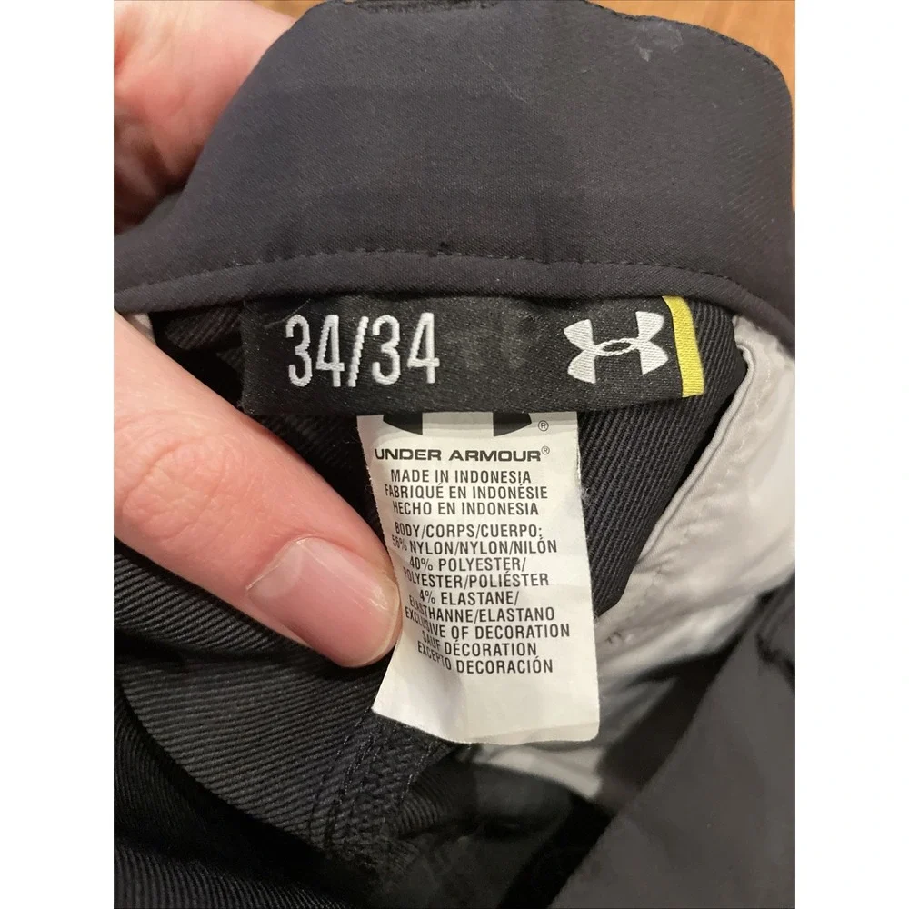 Under Armour Men's Performance Golf Pants Nylon Blend Black Size 34x34 Stretch